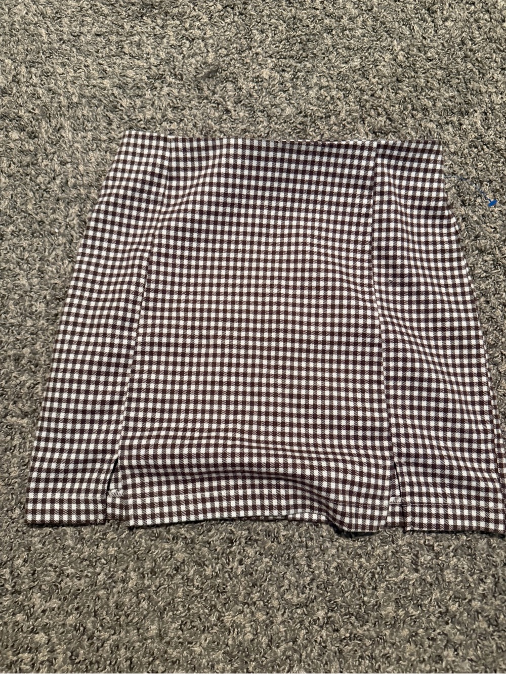 Eyeshadow Brown and White Gingham Mini Skirt